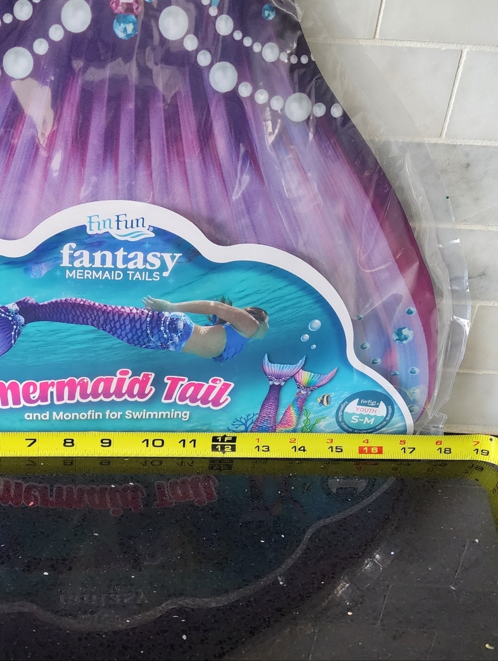 🧜‍♀️ Fantasy Mermaid Tail w/ Monofin- Youth S/M- Purple Pink - Picture 5 of 9